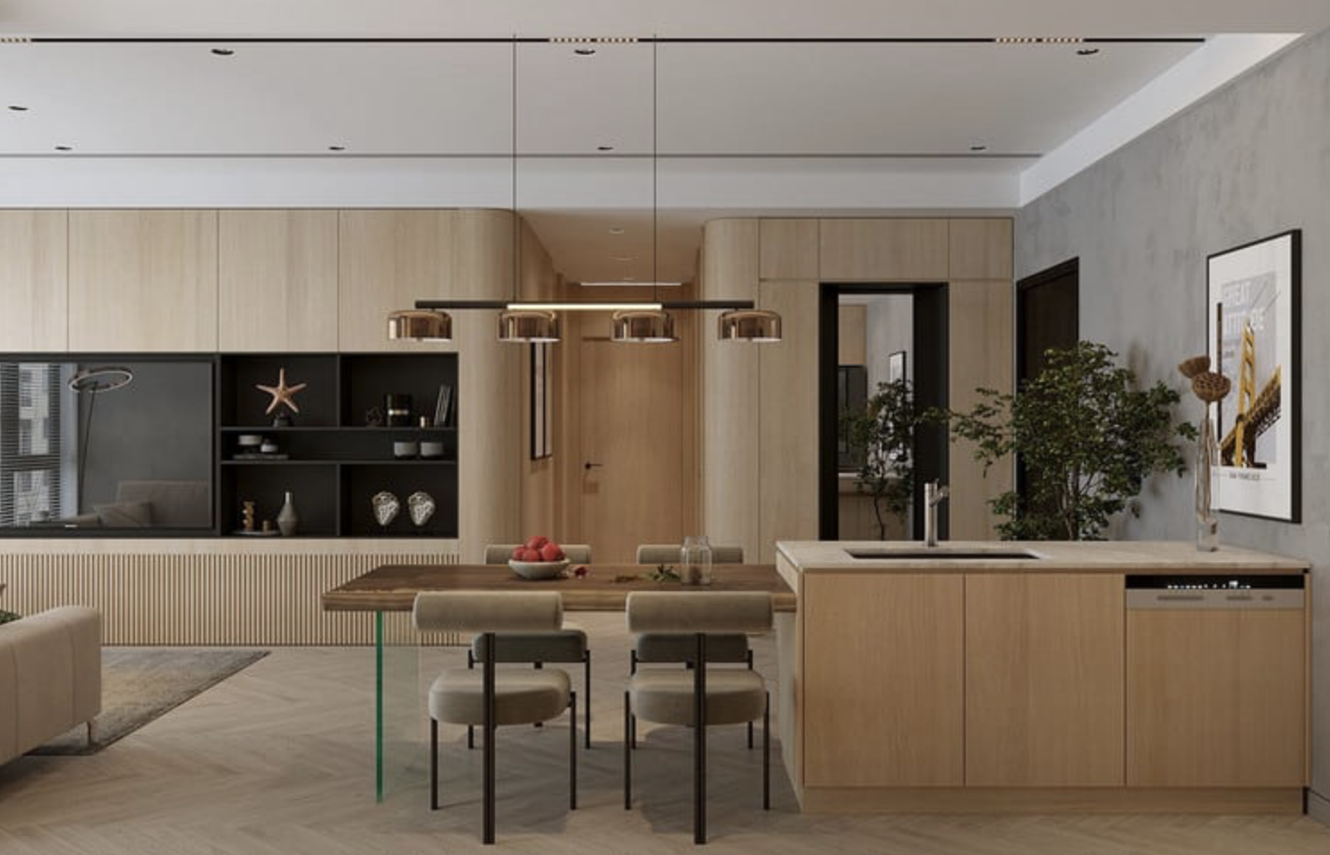 Cho thuê căn góc 3 ngủ view Đường dạo Kimono SA1 The Sakura Vinhomes Smart City 3