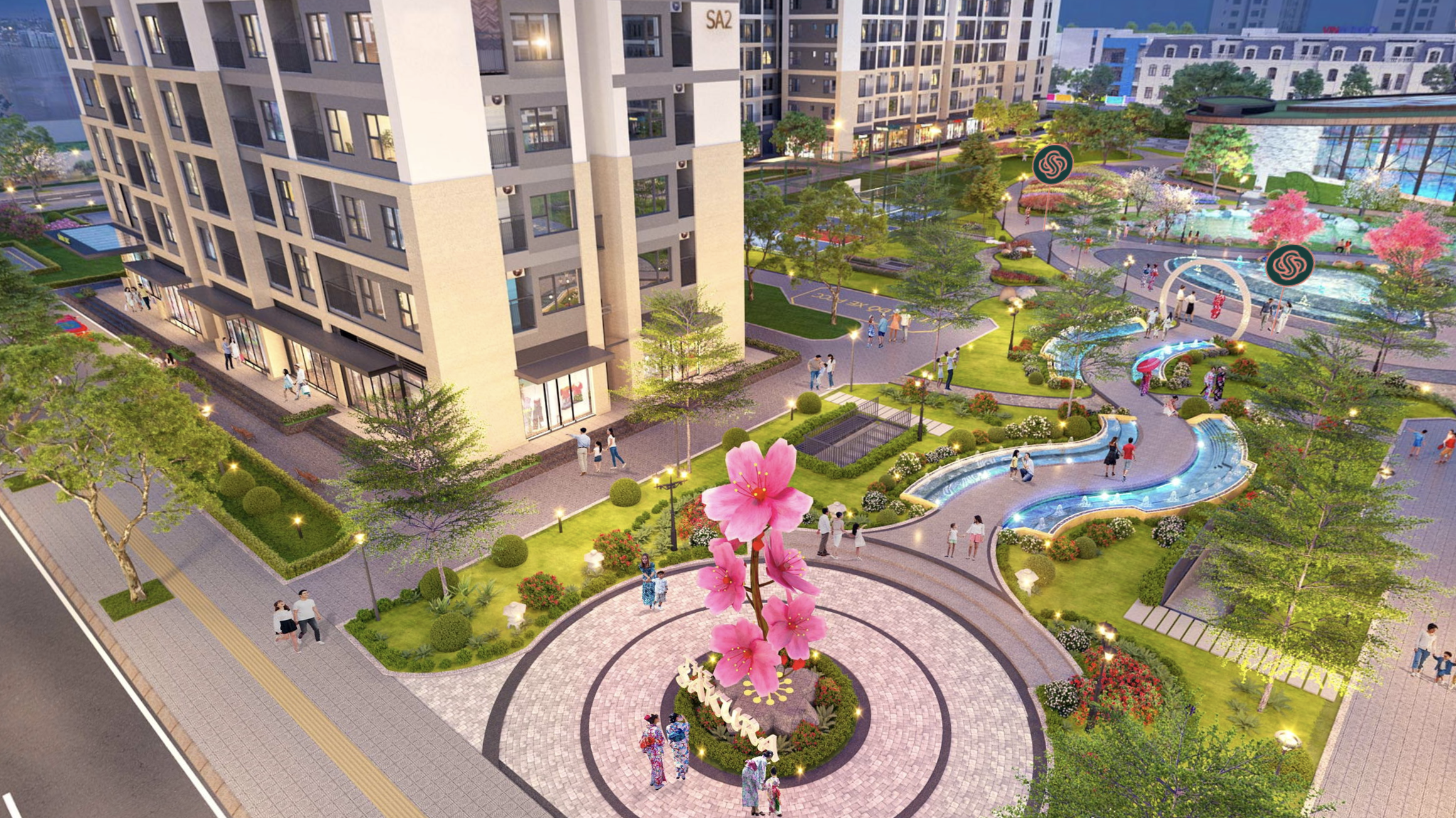 Bán căn hộ 2 Phòng ngủ view Sân chơi trẻ em toà SA2 The Sakura Vinhomes Smart City