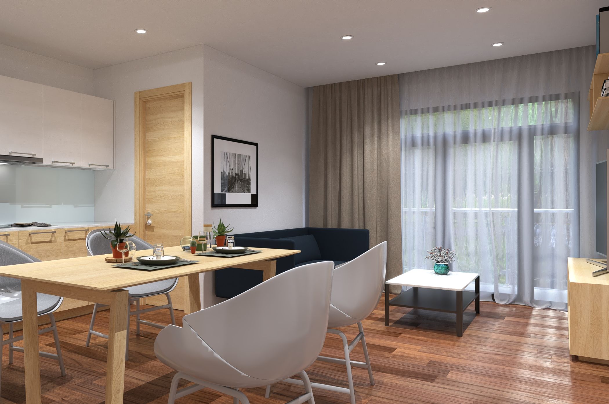 Chủ nhà cho thuê căn hộ 2PN diện tích 63m2 view trường Vinschool toà S3.02 Vinhomes Smart City